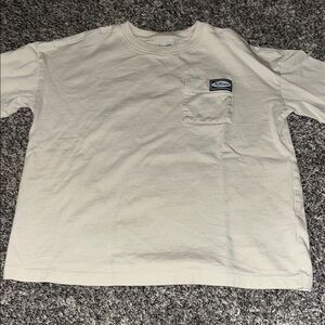 Kids Old Navy Cream Short Sleeve Tee Classic Crew Neck Size  6/7